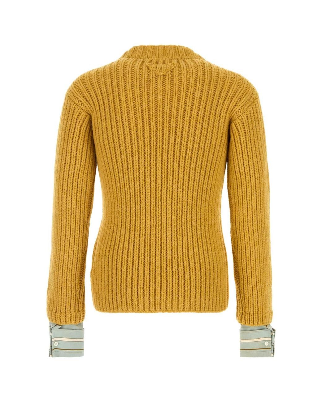 Prada Yellow Crew Neck Sweater for men