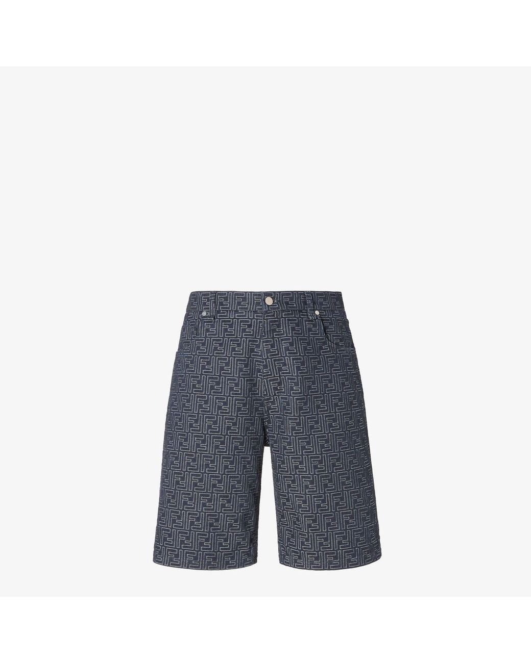 Fendi Gray Cotton Bermuda Shorts for men