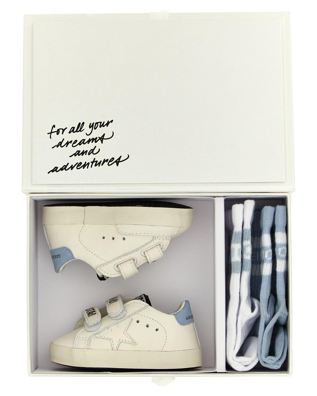 Golden Goose Deluxe Brand Gray 'Baby School' 2-Pack Sneaker + Socks Set