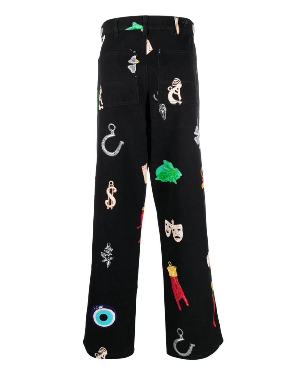 Sky High Farm Black Printed Denim Jeans for men