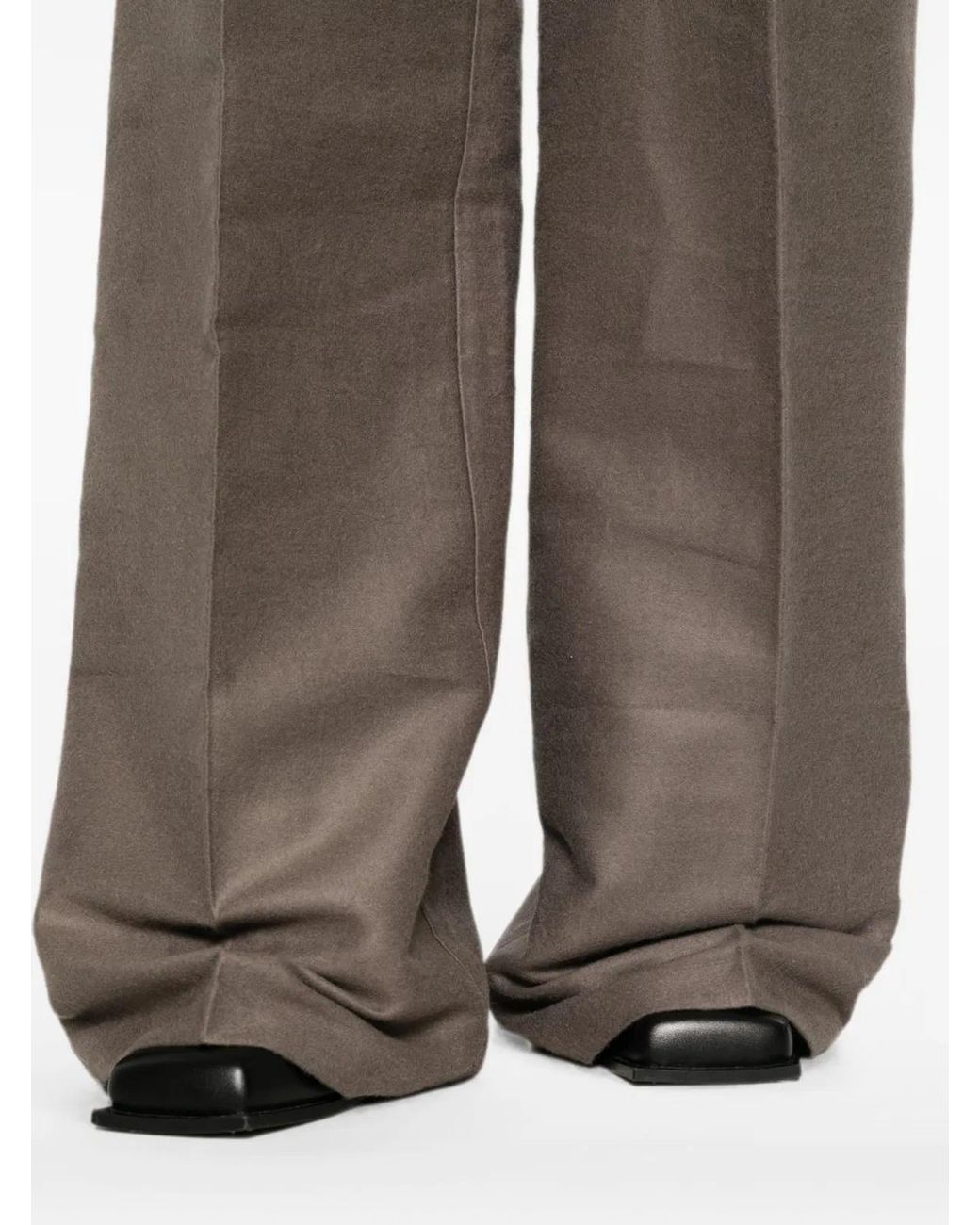 Rick Owens Brown Cotton Blend Wide-Leg Trousers