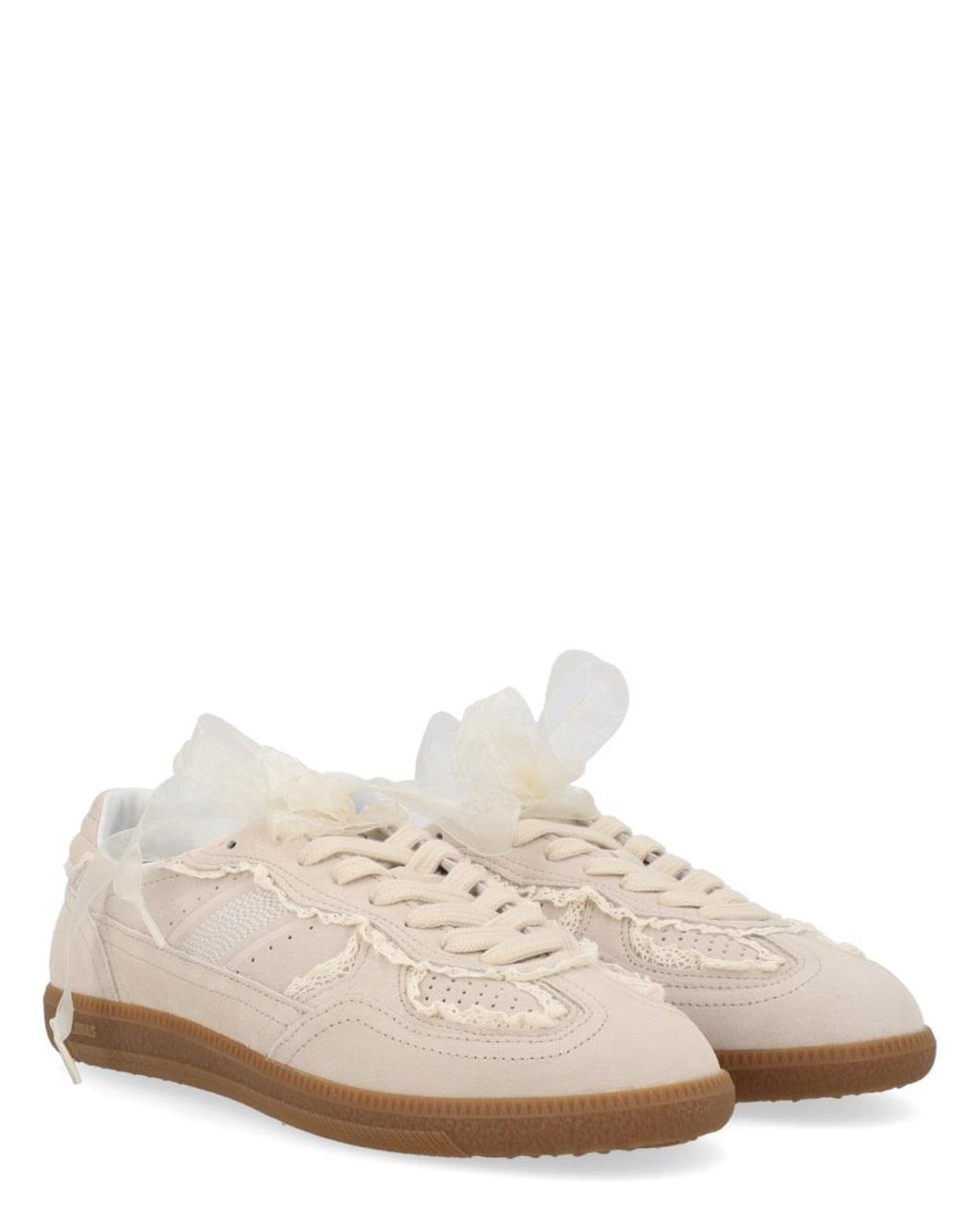 Alohas White Tb.490 Crochet Leather Sneakers