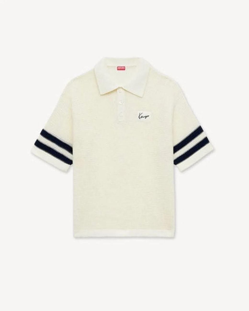 KENZO White Crochet Polo for men
