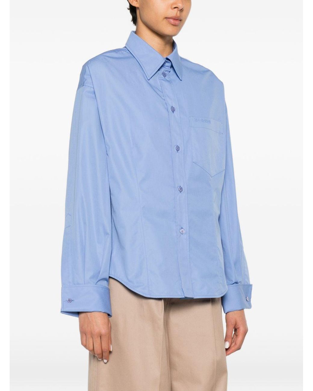 Balenciaga Blue Light Cotton Shirt