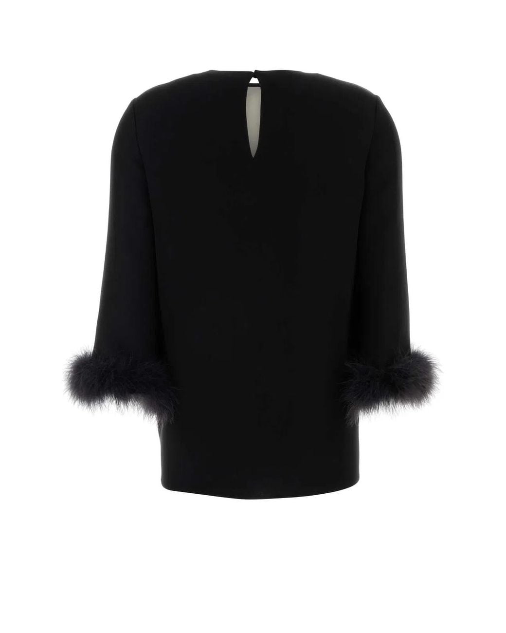 Valentino Garavani Black Top With Feathers
