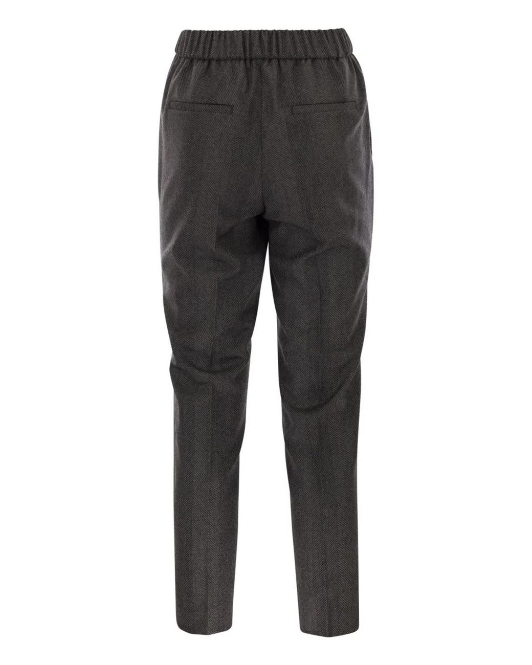 Peserico Gray Stretch Virgin Wool Trousers