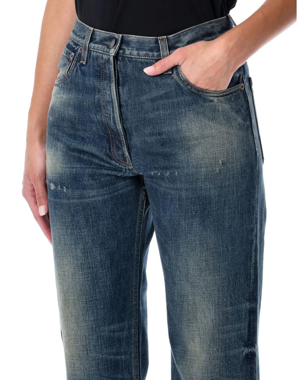 Prada Blue Cotton 5 Pockets
