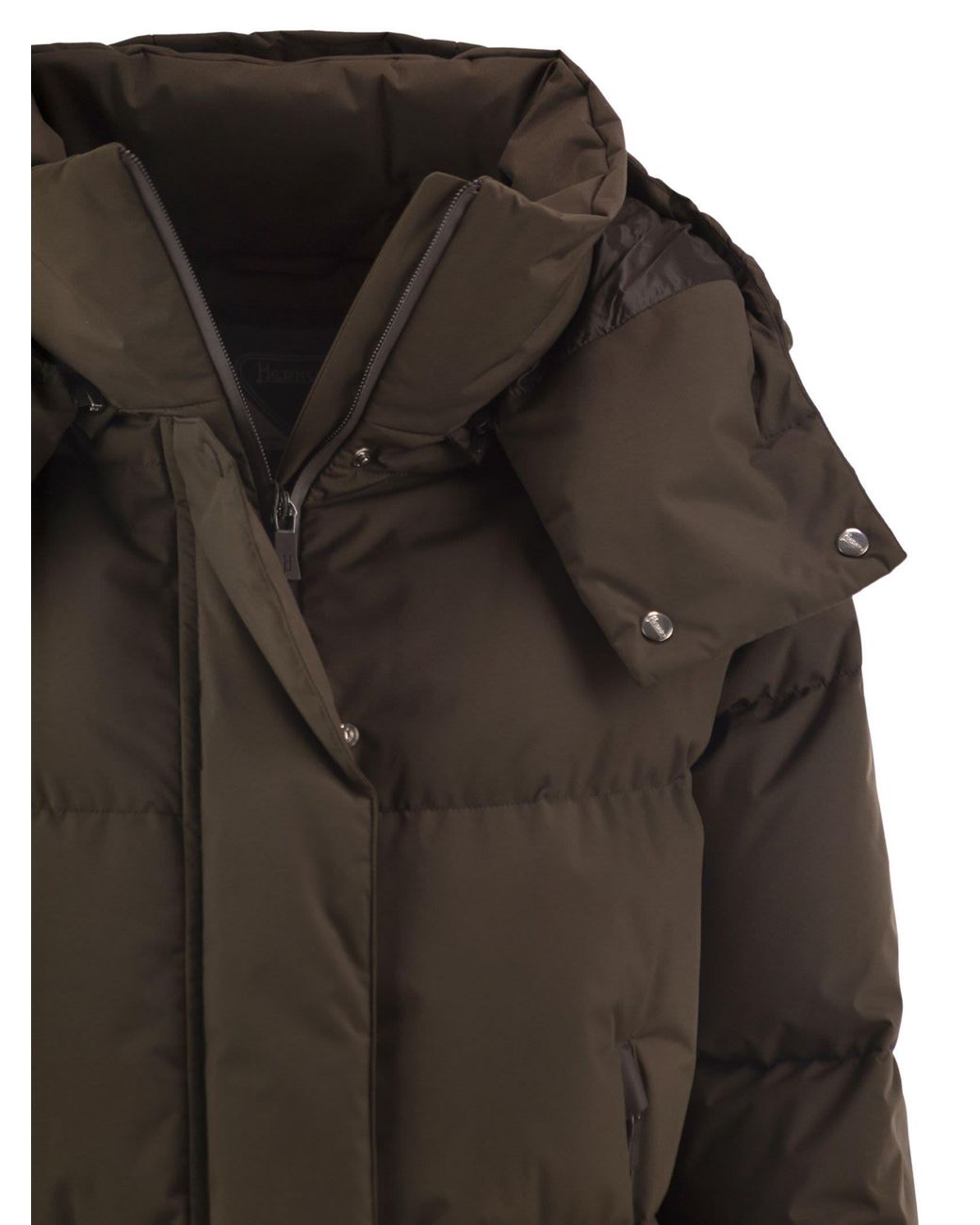 Herno Brown Medium 2-Layer Hooded Down Jacket