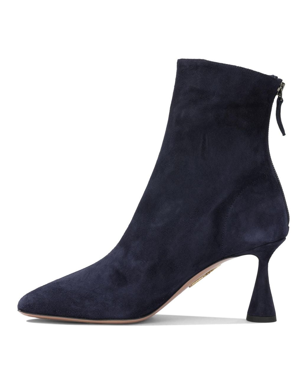 Aquazzura Blue "Amore 75 Mm" Ankle Boots With Zipper