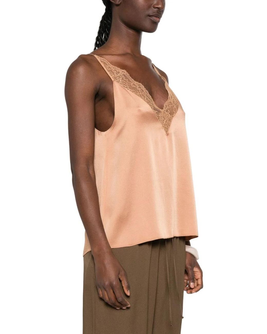 Forte_forte Natural Lace Detail V-Necked Top