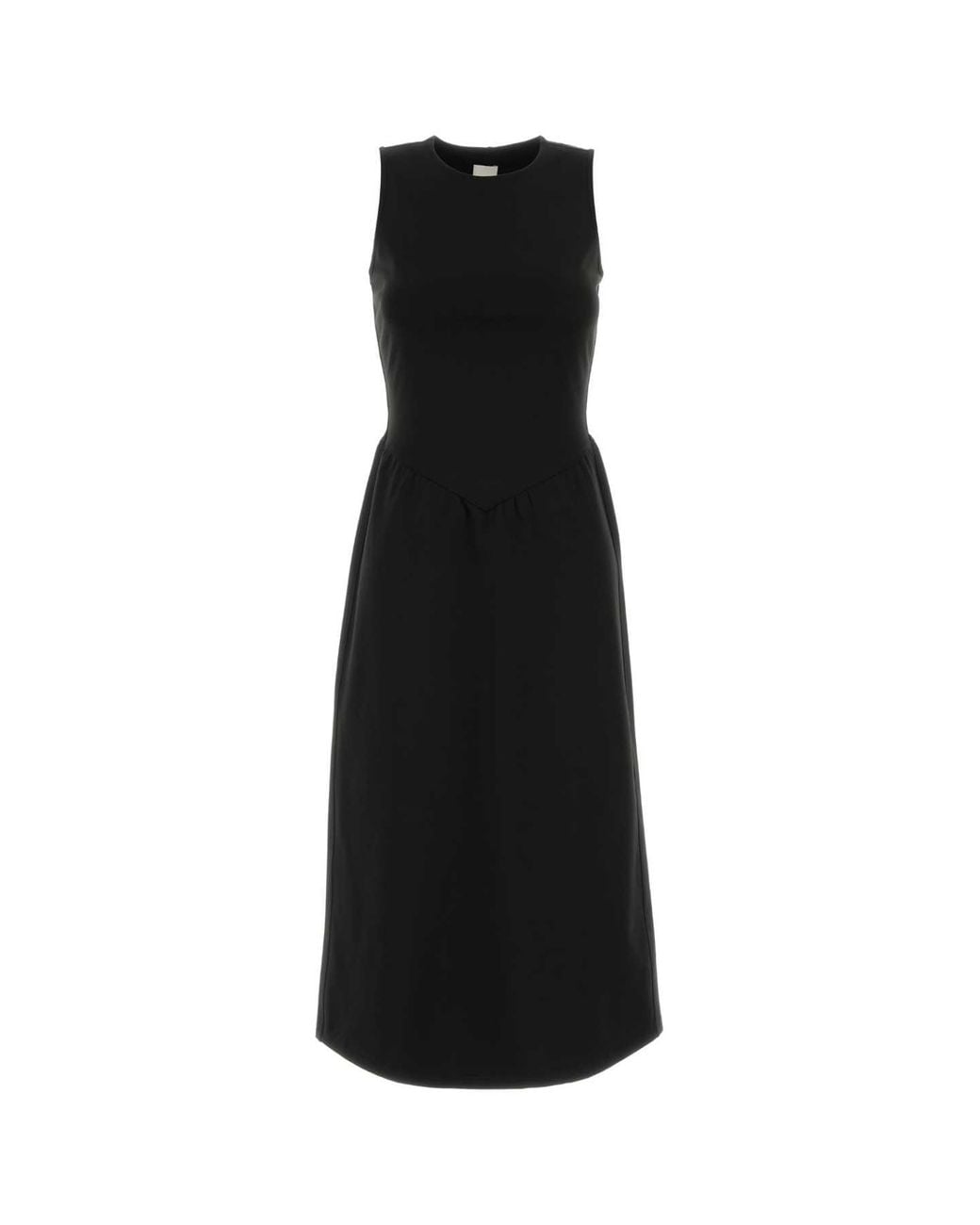 Calvin Klein Black Interlock Crewneck Flare Midi Dress