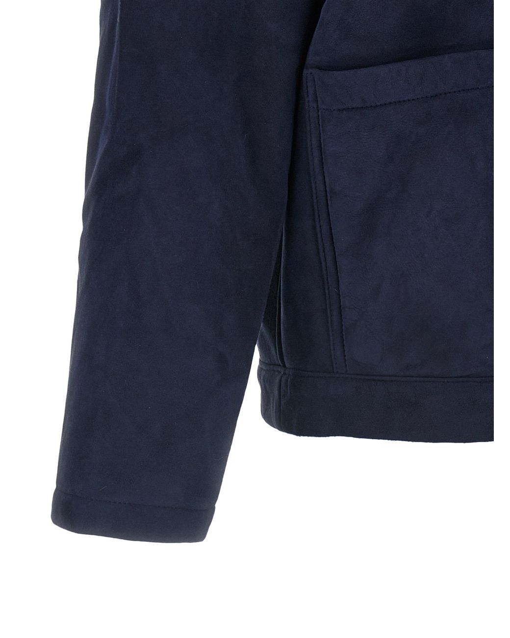 Giorgio Brato Blue Shearling Neck Overshirt for men