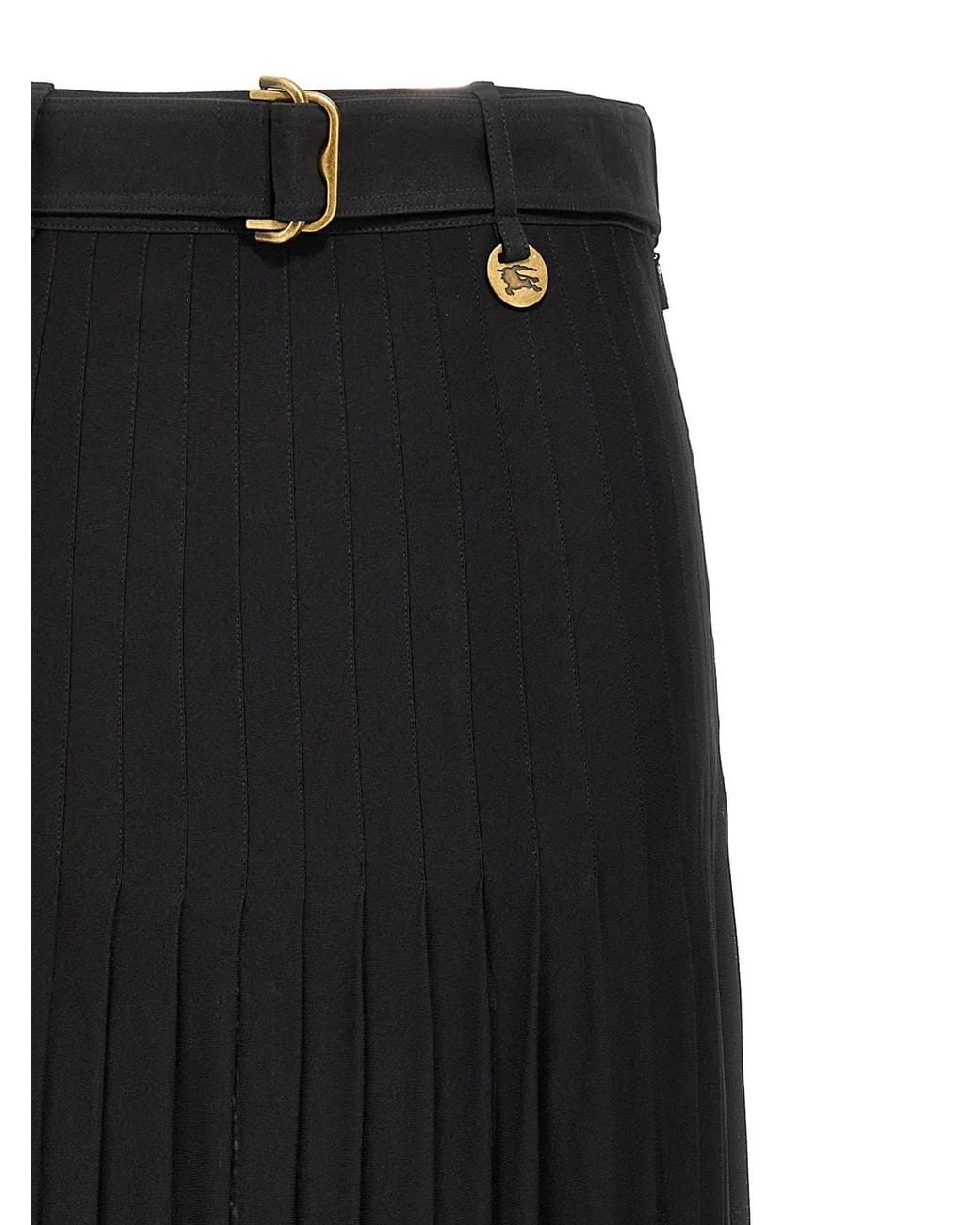 Burberry Black Pleated Skirt
