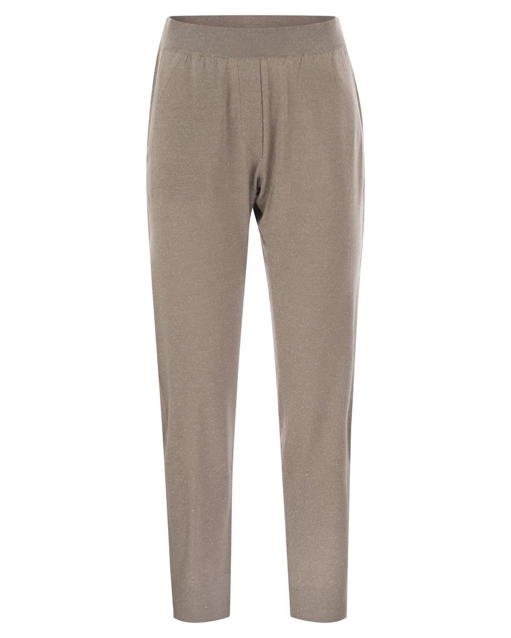 Brunello Cucinelli Gray Sparkling Lightweight Cashmere And Silk Trousers