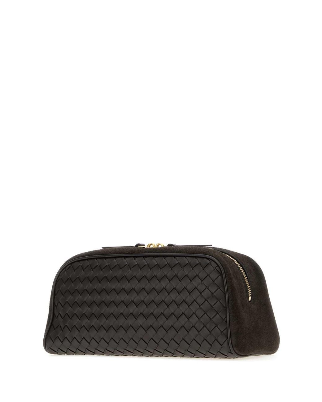 Bottega Veneta Black Dark Leather Large Nodo Clutch