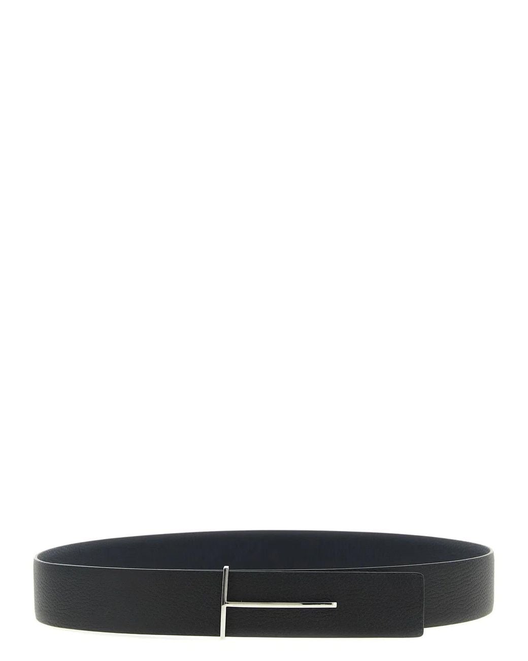 Tom Ford Black Grain Leather Reversible Belt