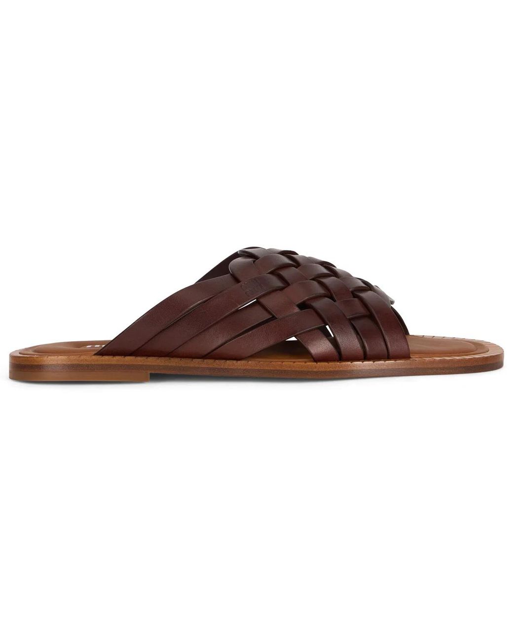Miu Miu Brown Braided Leather Ciabatta