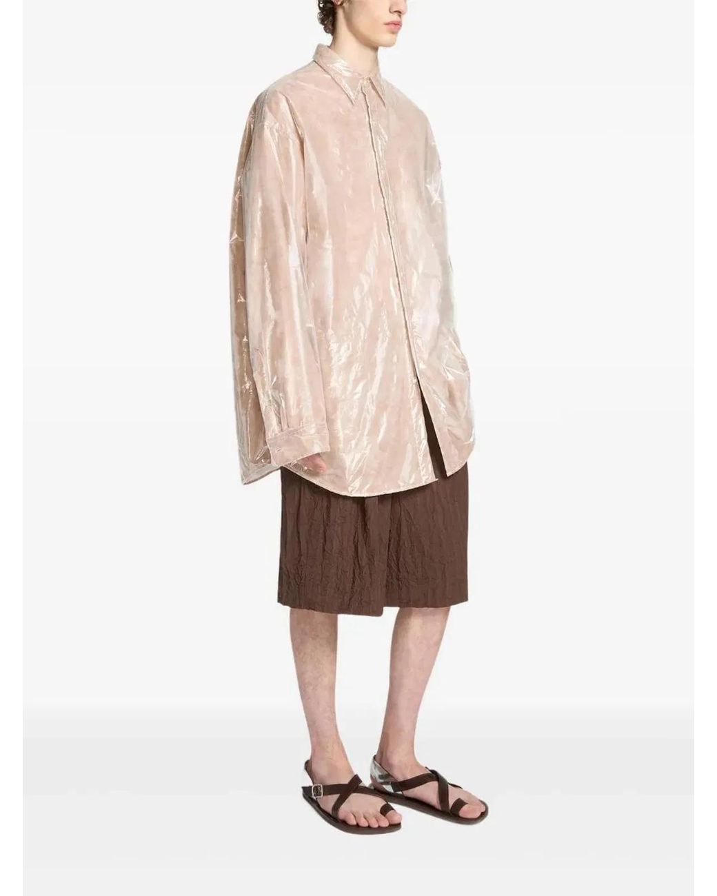 Dries Van Noten Brown Short Pleated for men