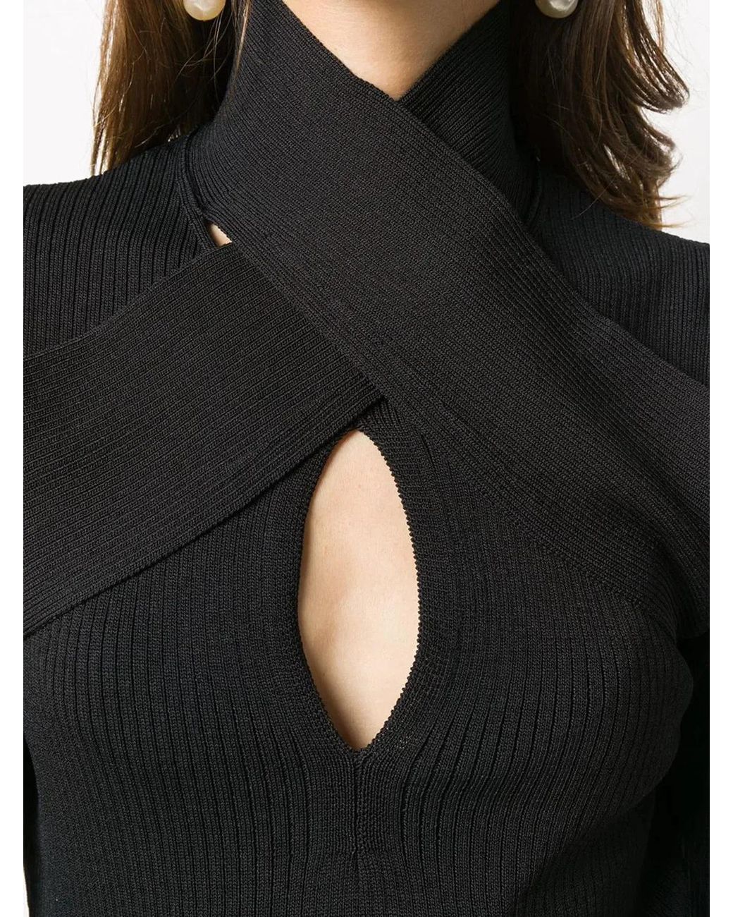 MSGM Black Ribbed Sweater