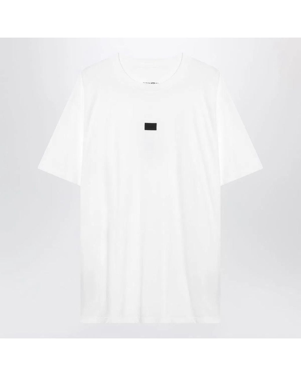 MM6 by Maison Margiela White Cotton Jersey Tshirt for men