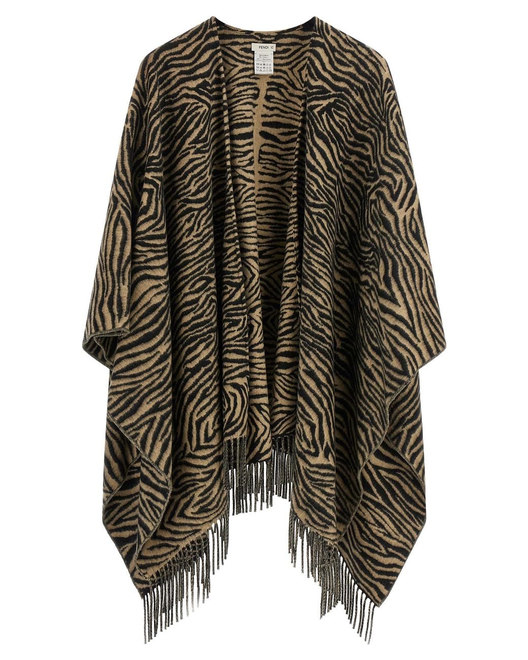 Fendi Black 'Tiger' Poncho