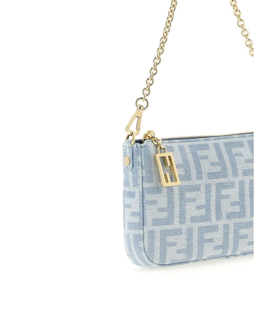 Fendi Blue 'Baguette' Pouch