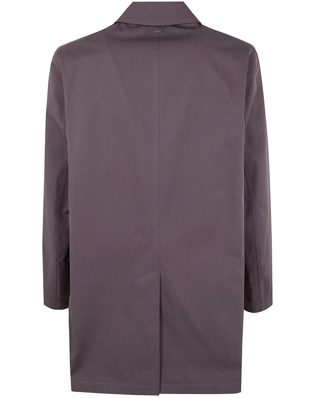 Herno Purple Single Breasted Midi Coat for men