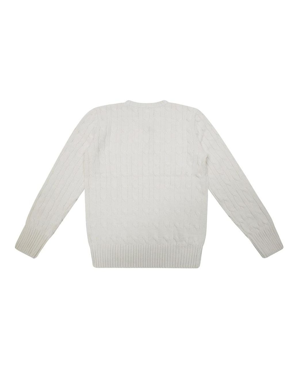 Polo Ralph Lauren White Maglione Con Logo