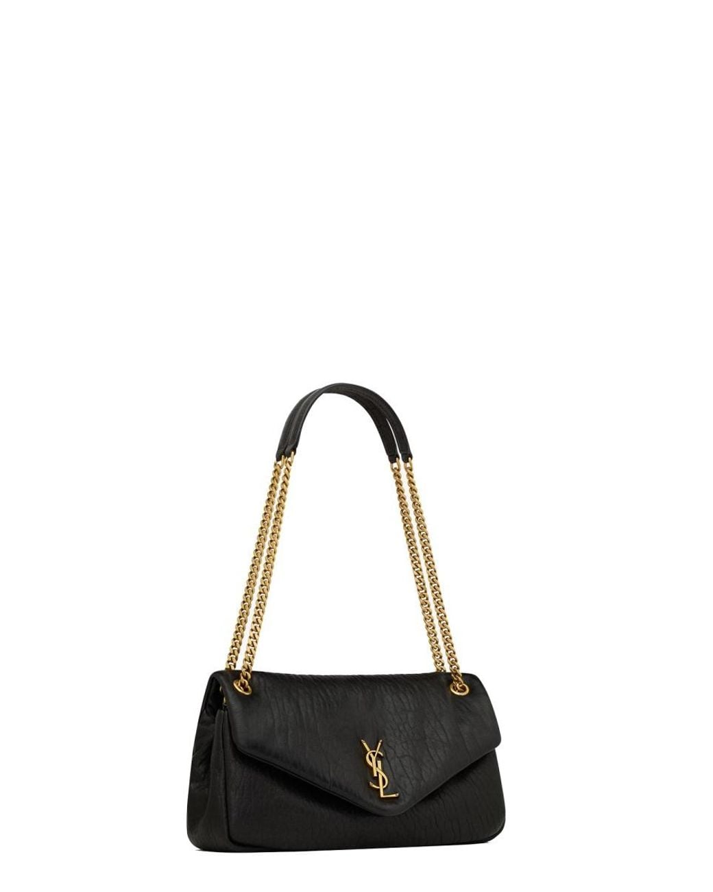 Saint Laurent Black 'Calypso' Medium Shoulder Bag