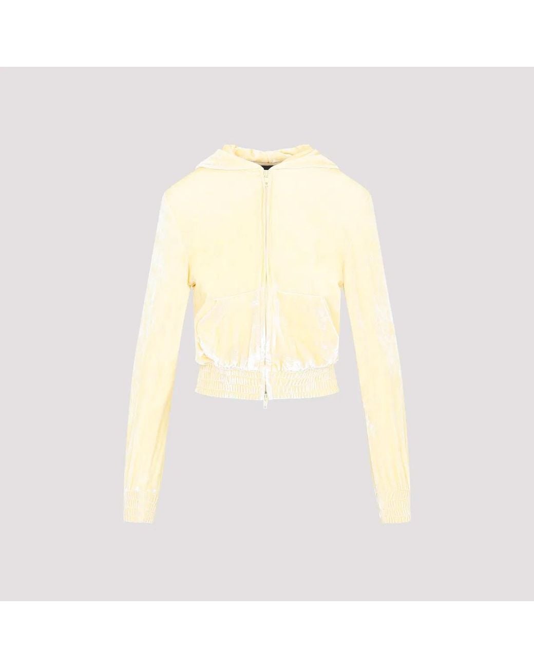 Balenciaga White Fitted Zip-Up Hoodie