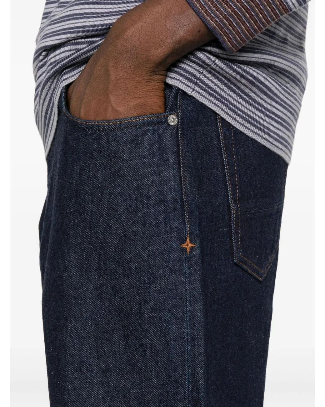 Stone Island Blue Loose Fit Jeans for men