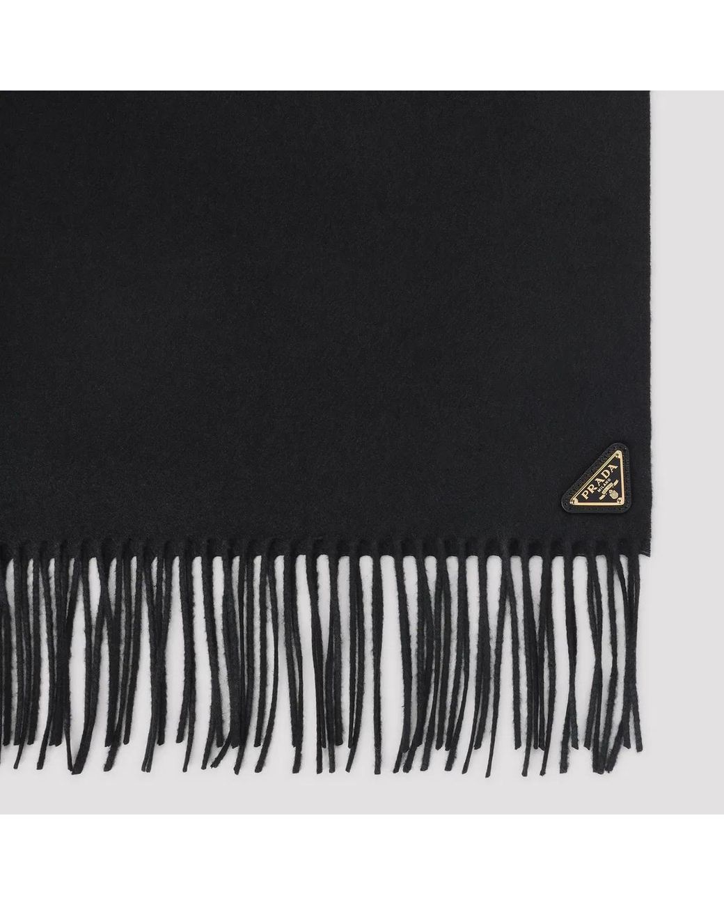 Prada Black Silk And Cashmere Scarf