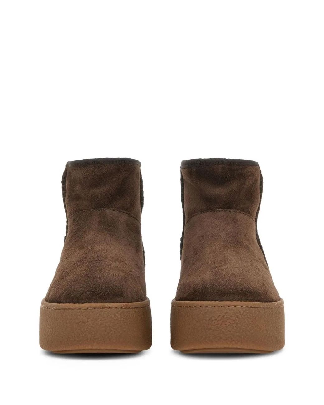 Hogan Brown Platform Ankle Sneakers