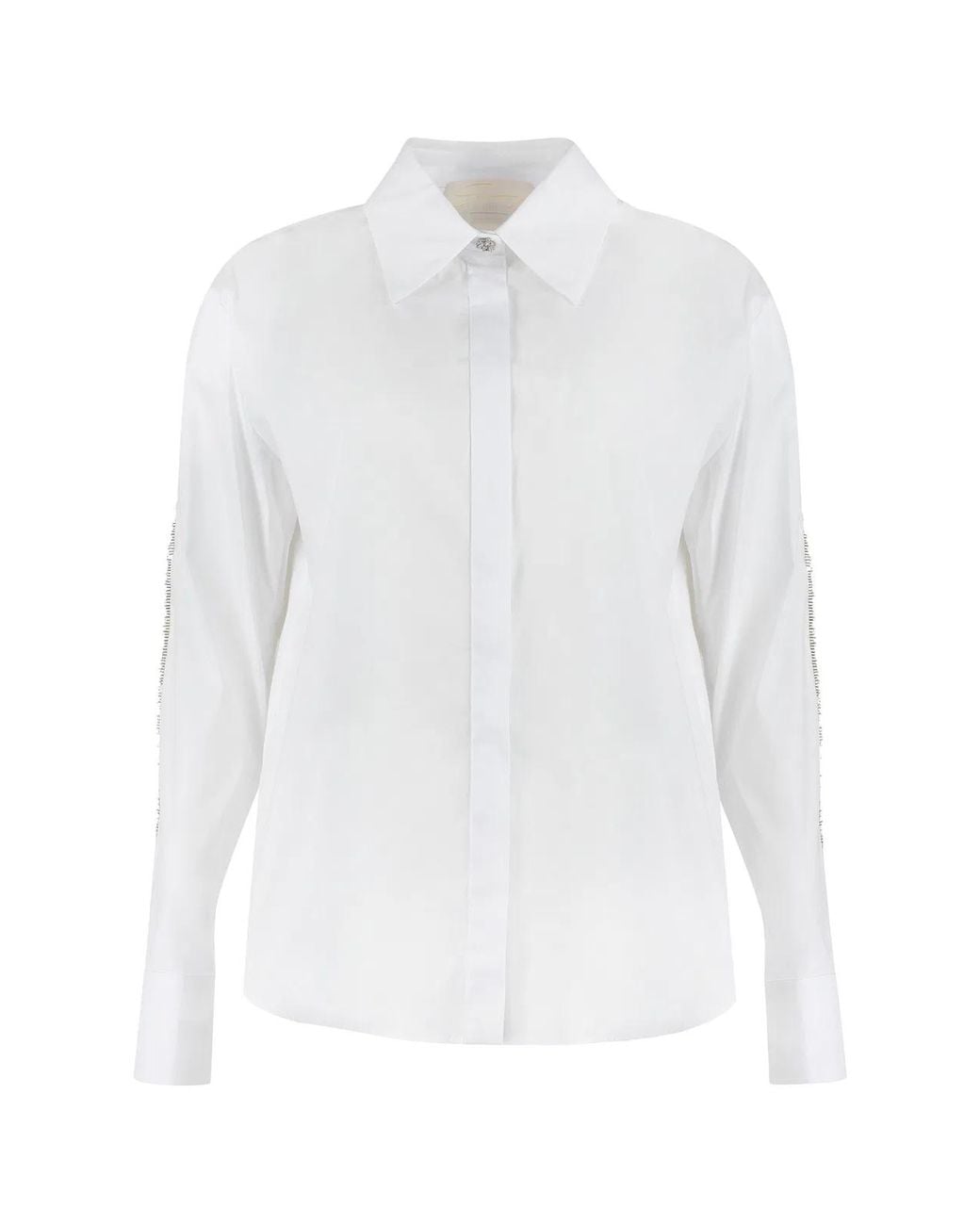 Genny White Stretch Poplin Shirt