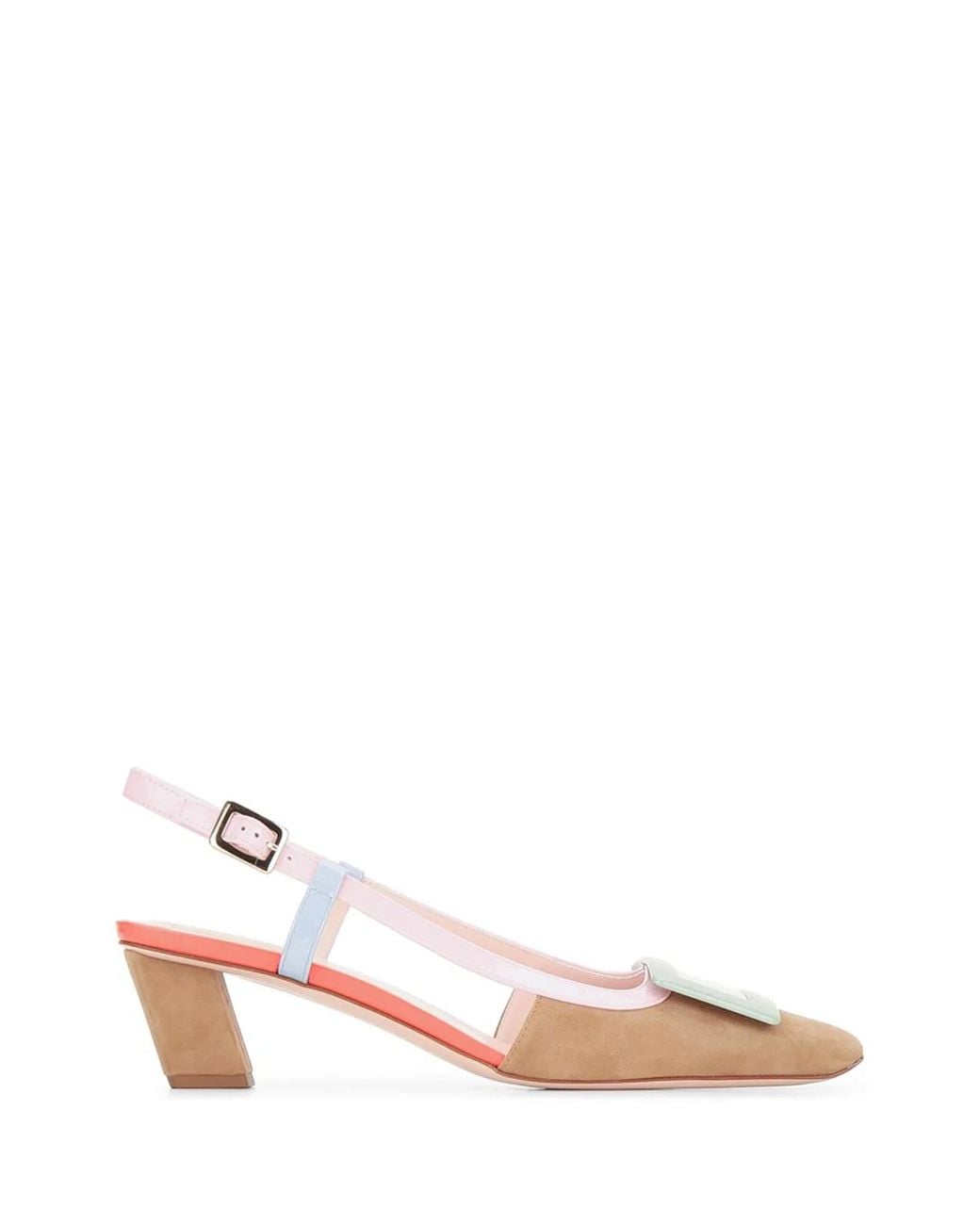Roger Vivier Pink Bv Lacquered Buc Sling Back Dec 45