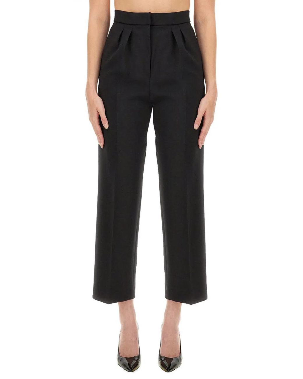 Max Mara Black Classic Virgin Wool Pants