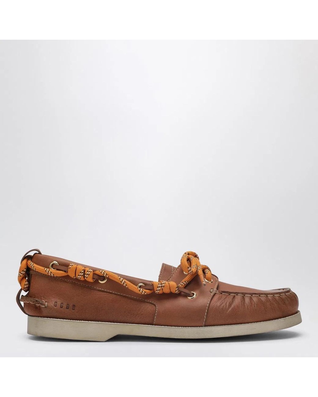 Golden Goose Deluxe Brand Brown Tan Cow Leather Boat Loafers