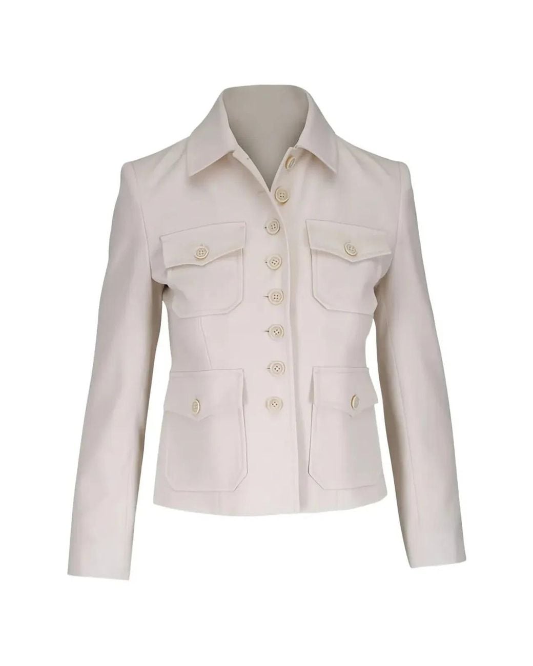 Nili Lotan Natural Jamison Jacket 4 Pockets Ecru