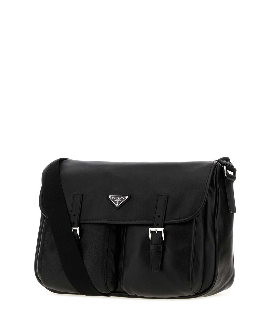 Prada Black Nappa Leather Shoulder Handbag With-Tone Hardware for men