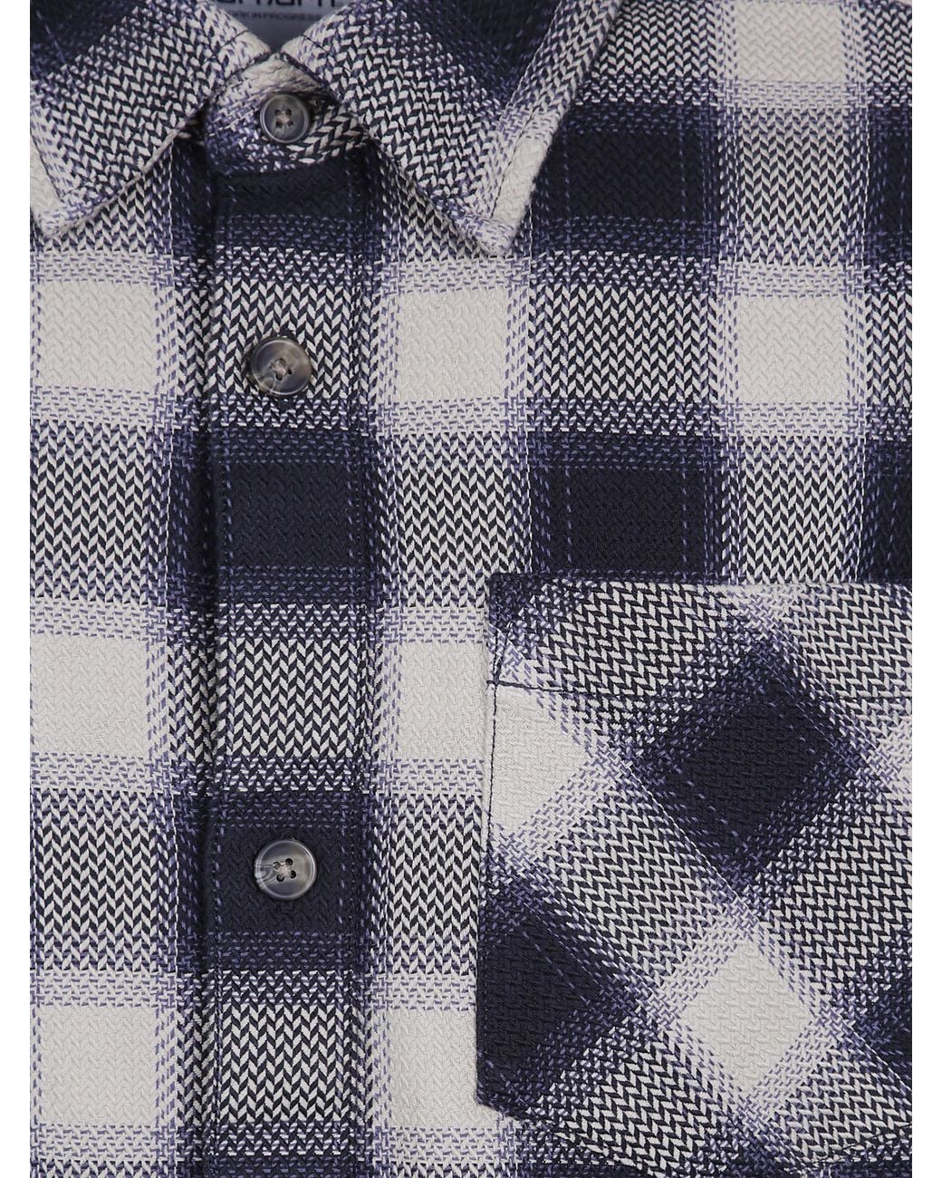 Carhartt Blue L/ "Dayne" Shirt Cotton Herringbone, 10.6 Oz Dayne Check for men
