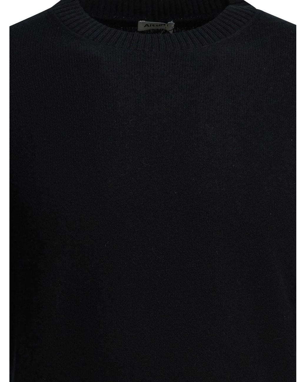 Altum Black Cashmere Crew-Neck Sweater for men