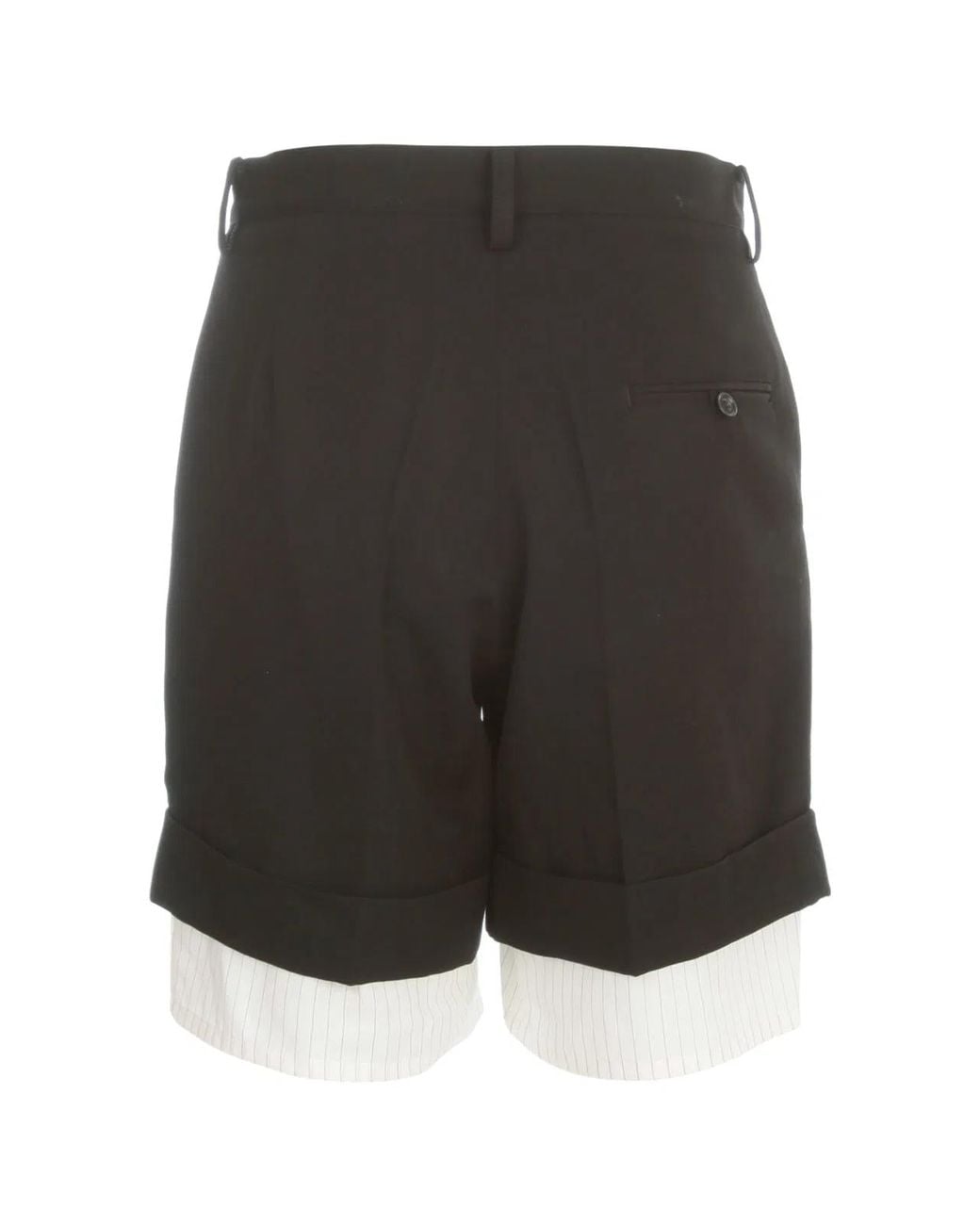 Y's Yohji Yamamoto Black Gabardine Double Shorts