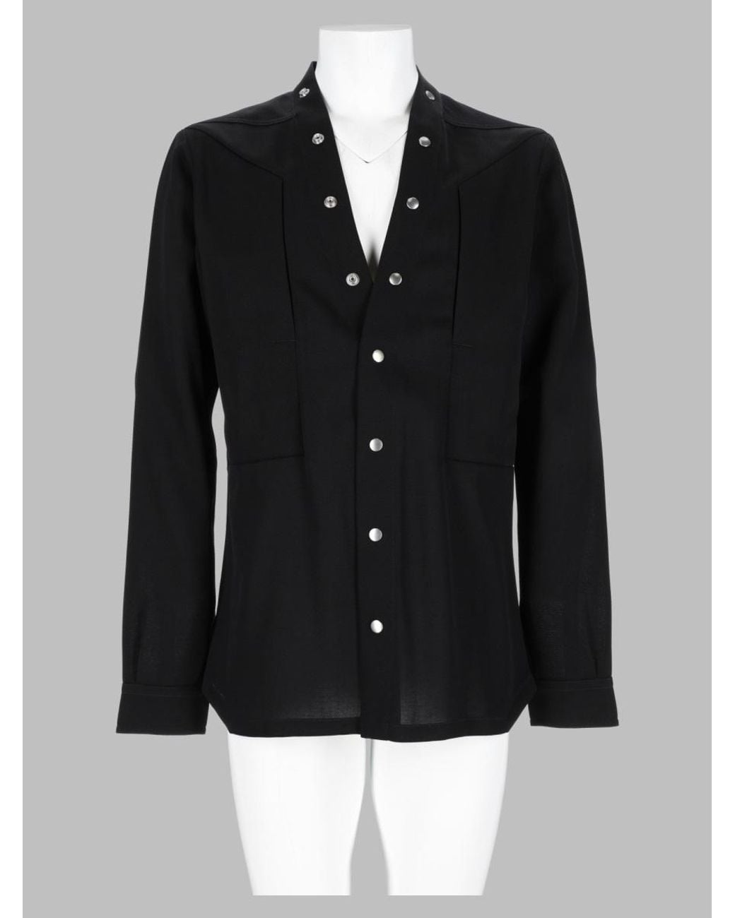 Rick Owens Black Camicia “Larry Fogpocket” for men