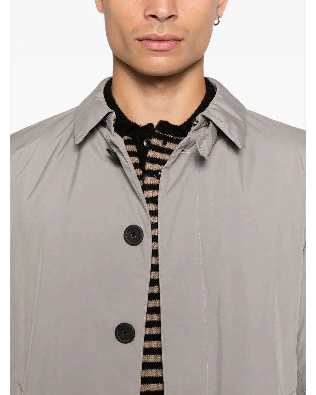 Herno Gray Smooth Waterproof Down Jacket for men