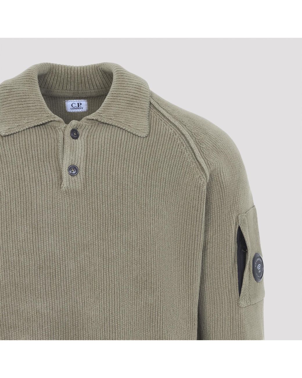 C P Company Green C.P.Company Ermine Chenille Polo for men