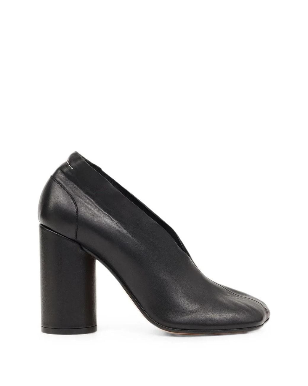 MM6 by Maison Margiela Black Leather Flat Shoes