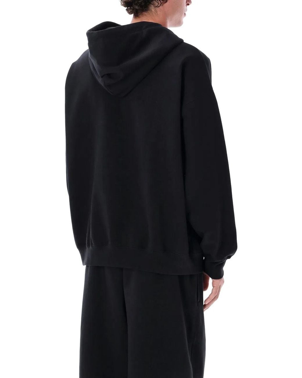 Y-3 Black Ft Oversized Brushed Cotton Hoodie for men