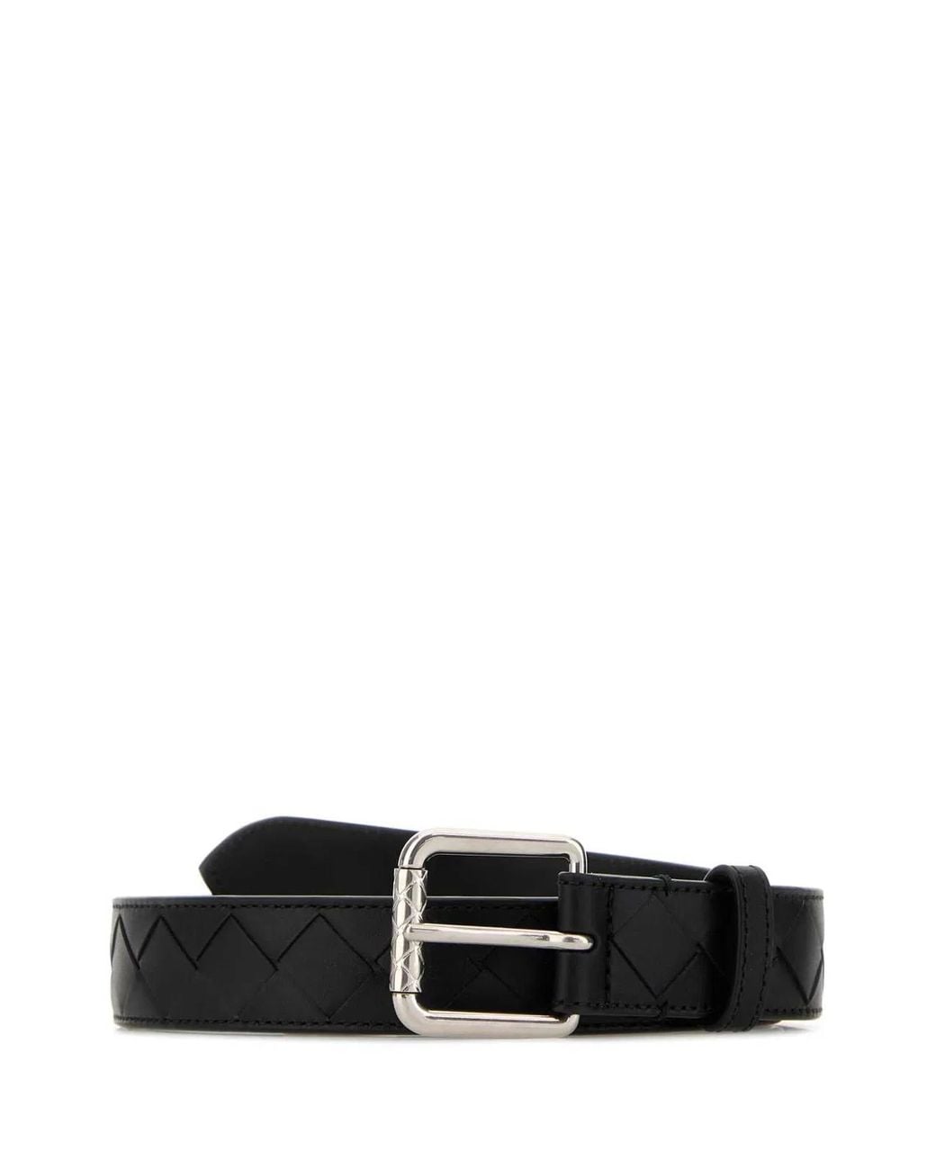 Bottega Veneta Black Leather Belt for men