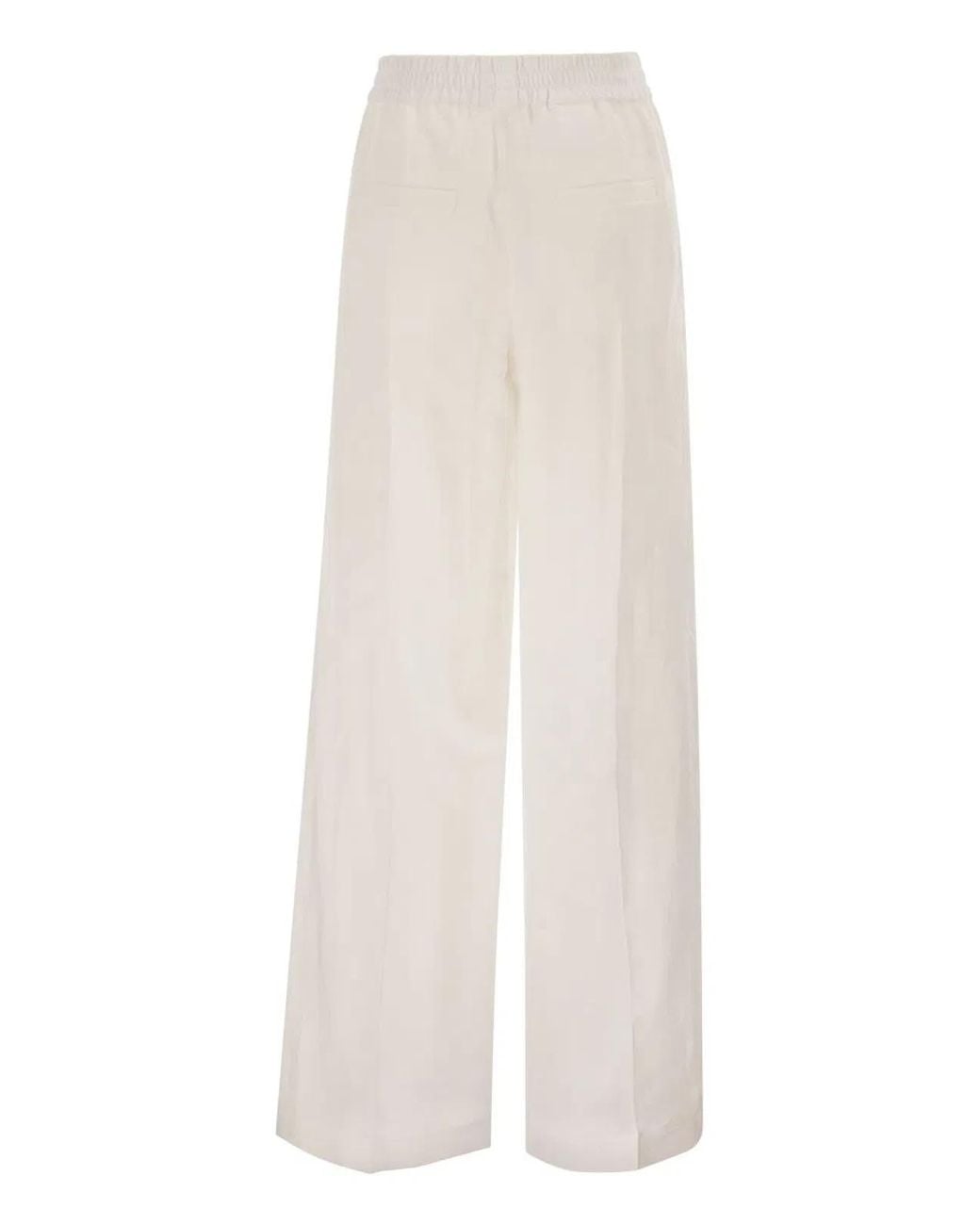 Brunello Cucinelli White Loose Track Trousers