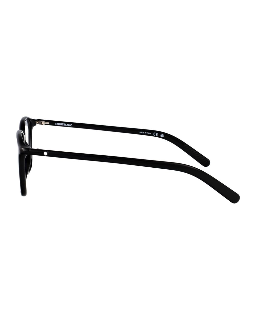 Montblanc Black Transparent Recycled Injected Acetate Glasses